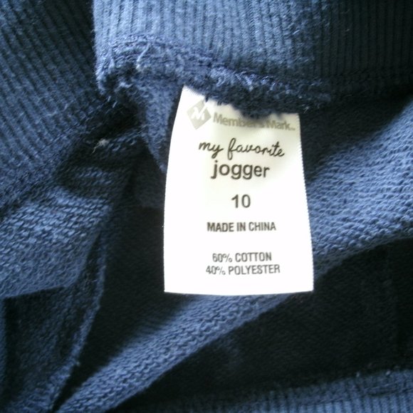 Members Mark Boys Jogger Pants Sweatpants Navy Drawstring Size 10 - Picture 5 of 9